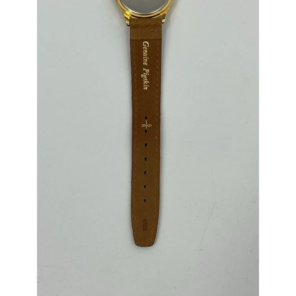 Lorus V516-6A00 Backwards Disney Goofy Leather Quartz Analog Watch Needs Battery